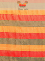 Thumbnail for Multicolor Kanjeevaram Silk ColorBlock Checked Saree with Unstitched Blouse - Hiral Fashion - Distacart