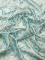 Thumbnail for Blue Tissue Silk Woven Zari Design Geomatric Saree with Unstitched Blouse - Hiral Fashion - Distacart