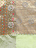 Thumbnail for Green Tissue Silk Woven Zari Design Geomatric Saree with Unstitched Blouse - Hiral Fashion - Distacart
