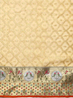 Thumbnail for Yellow Tissue Silk Woven Zari Design Geomatric Saree with Unstitched Blouse - Hiral Fashion - Distacart