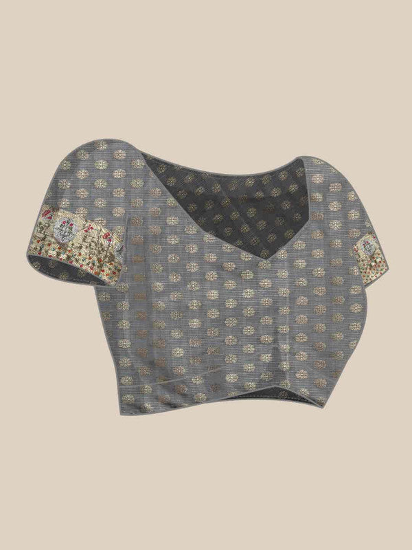 Yellow Tissue Silk Woven Zari Design Geomatric Saree with Unstitched Blouse - Hiral Fashion - Distacart