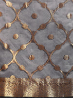 Thumbnail for Black Organza Silk Woven Zari Design Floral Saree with Unstitched Blouse - Hiral Fashion - Distacart