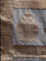 Thumbnail for Black Organza Silk Woven Zari Design Floral Saree with Unstitched Blouse - Hiral Fashion - Distacart