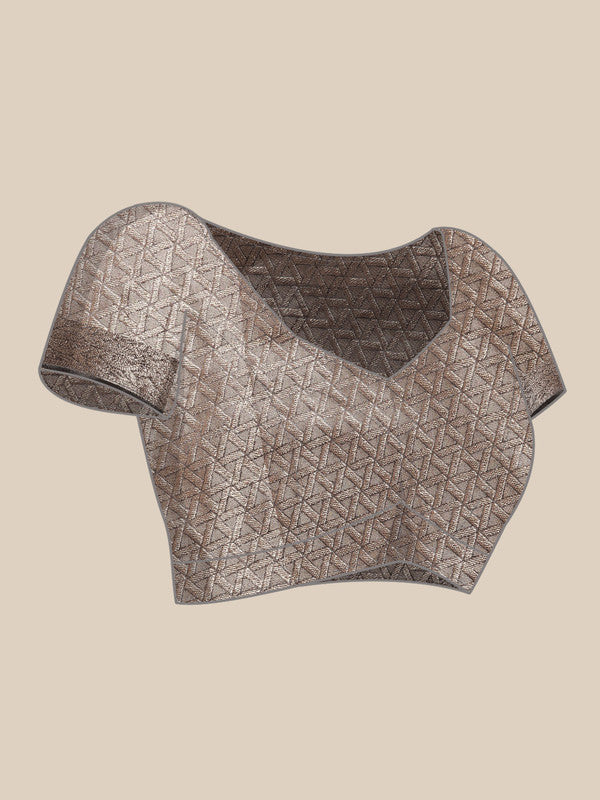 Black Organza Silk Woven Zari Design Floral Saree with Unstitched Blouse - Hiral Fashion - Distacart