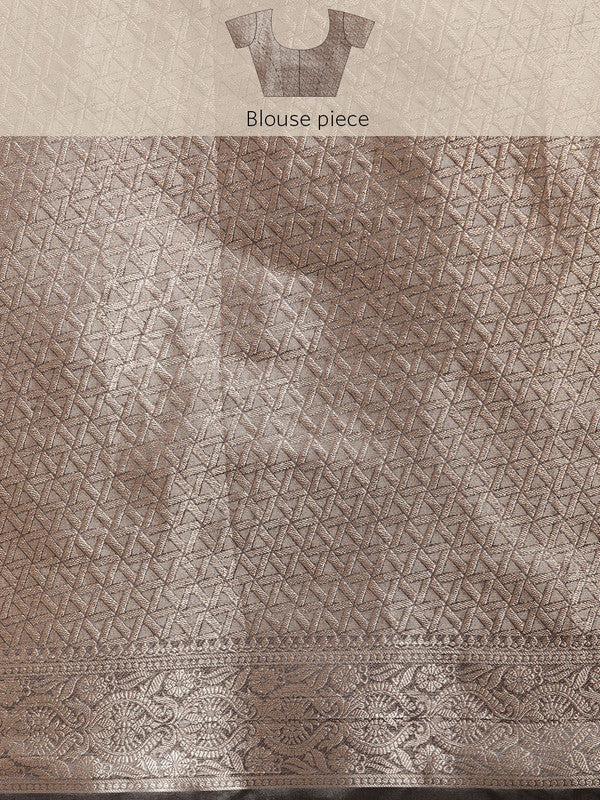 Black Organza Silk Woven Zari Design Floral Saree with Unstitched Blouse - Hiral Fashion - Distacart