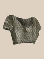 Thumbnail for Green Organza Silk Woven Zari Design Floral Saree with Unstitched Blouse - Hiral Fashion - Distacart