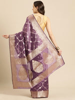 Thumbnail for Light Pink Organza Silk Woven Zari Design Floral Saree with Unstitched Blouse - Hiral Fashion - Distacart