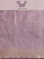 Thumbnail for Light Pink Organza Silk Woven Zari Design Floral Saree with Unstitched Blouse - Hiral Fashion - Distacart