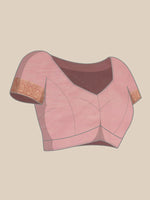 Thumbnail for Light Pink Linen Woven Thread Floral Saree with Unstitched Blouse - Hiral Fashion - Distacart