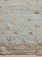 Thumbnail for Blue Linen Woven Thread Floral Saree with Unstitched Blouse - Hiral Fashion - Distacart