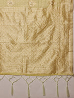 Thumbnail for Yellow Linen Woven Thread Floral Saree with Unstitched Blouse - Hiral Fashion - Distacart