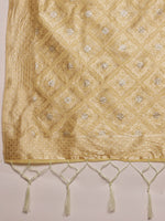 Thumbnail for Yellow Linen Woven Thread Geomatric Saree with Unstitched Blouse - Hiral Fashion - Distacart