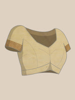 Thumbnail for Yellow Linen Woven Thread Geomatric Saree with Unstitched Blouse - Hiral Fashion - Distacart