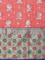 Thumbnail for Red Art Silk Woven Zari Design Floral Saree with Unstitched Blouse - Hiral Fashion - Distacart