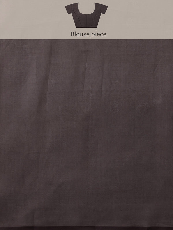 Brown Polyester Digital Print Floral Saree with Unstitched Blouse - Hiral Fashion - Distacart