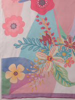 Thumbnail for Multicolor Polyester Digital Print Floral Saree with Unstitched Blouse - Hiral Fashion - Distacart