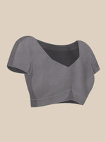 Thumbnail for Gray Polyester Digital Print Floral Saree with Unstitched Blouse - Hiral Fashion - Distacart