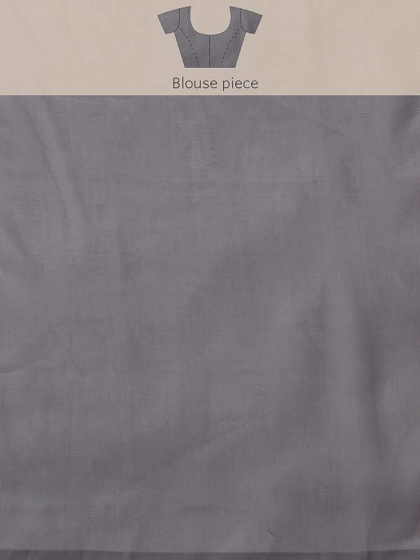 Gray Polyester Digital Print Floral Saree with Unstitched Blouse - Hiral Fashion - Distacart