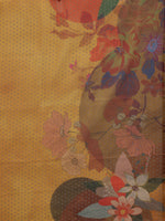 Thumbnail for Mustard Polyester Digital Print Floral Saree with Unstitched Blouse - Hiral Fashion - Distacart