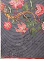 Thumbnail for Sky Blue Polyester Digital Print Floral Saree with Unstitched Blouse - Hiral Fashion - Distacart