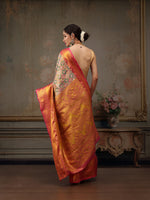 Thumbnail for Multicolor Pure Silk Woven Zari Design Floral Saree with Unstitched Blouse - Hiral Fashion - Distacart