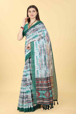 Thumbnail for Multicolor Cotton Blend Dyed Tie and Dye Saree with Unstitched Blouse - Hiral Fashion - Distacart