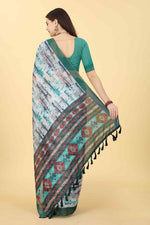 Thumbnail for Multicolor Cotton Blend Dyed Tie and Dye Saree with Unstitched Blouse - Hiral Fashion - Distacart