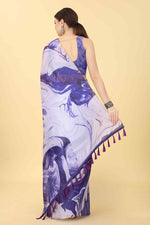 Thumbnail for Purple Cotton Blend Dyed Tie and Dye Saree with Unstitched Blouse - Hiral Fashion - Distacart