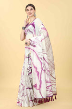 Thumbnail for Burgundy Cotton Blend Dyed Tie and Dye Saree with Unstitched Blouse - Hiral Fashion - Distacart