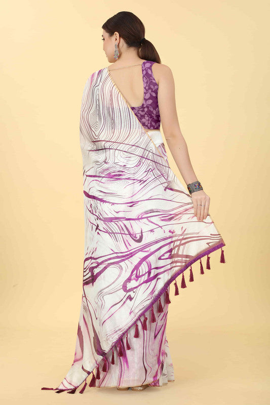 Burgundy Cotton Blend Dyed Tie and Dye Saree with Unstitched Blouse - Hiral Fashion - Distacart