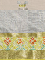 Thumbnail for Gray Banarasi Silk Woven Zari Design Checked Saree with Unstitched Blouse - Hiral Fashion - Distacart