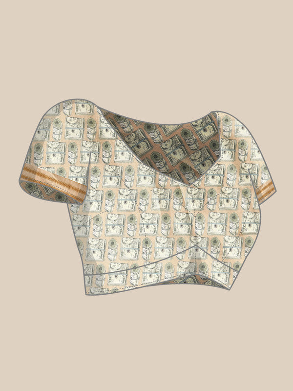 Green Art Silk Printed Embellished Saree with Unstitched Blouse - Hiral Fashion - Distacart