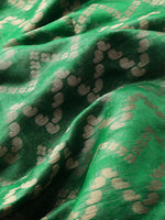 Thumbnail for Green Silk Blend Woven Zari Design Abstract Saree with Unstitched Blouse - Hiral Fashion - Distacart