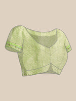 Thumbnail for Green Silk Blend Woven Zari Design Abstract Saree with Unstitched Blouse - Hiral Fashion - Distacart