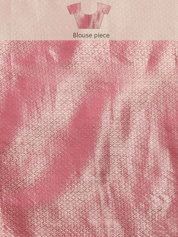 Navy Blue Silk Blend Woven Zari Design Abstract Saree with Unstitched Blouse - Hiral Fashion - Distacart