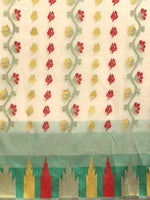 Thumbnail for Green Pure Cotton Woven Zari Design Floral Saree with Unstitched Blouse - Hiral Fashion - Distacart