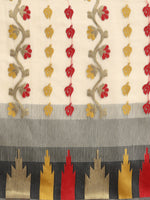 Thumbnail for Gray Pure Cotton Woven Zari Design Floral Saree with Unstitched Blouse - Hiral Fashion - Distacart