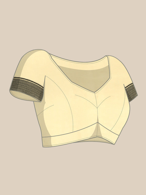 Gray Pure Cotton Woven Zari Design Floral Saree with Unstitched Blouse - Hiral Fashion - Distacart