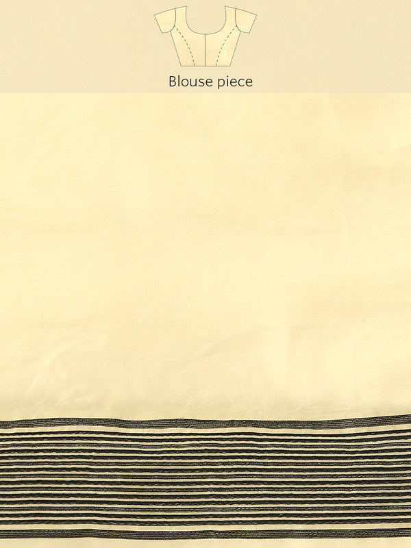 Gray Pure Cotton Woven Zari Design Floral Saree with Unstitched Blouse - Hiral Fashion - Distacart