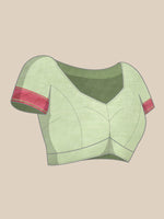 Thumbnail for Green Pure Cotton Woven Zari Design Floral Saree with Unstitched Blouse - Hiral Fashion - Distacart