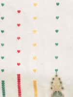 Thumbnail for White Pure Cotton Woven Zari Design Paisley Saree with Unstitched Blouse - Hiral Fashion - Distacart