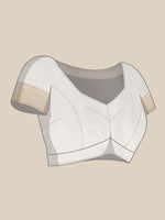 Thumbnail for White Pure Cotton Woven Zari Design Paisley Saree with Unstitched Blouse - Hiral Fashion - Distacart