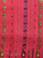 Thumbnail for Red Pure Cotton Woven Zari Design Paisley Saree with Unstitched Blouse - Hiral Fashion - Distacart