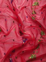 Thumbnail for Red Pure Cotton Woven Zari Design Paisley Saree with Unstitched Blouse - Hiral Fashion - Distacart