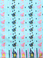 Thumbnail for Turquoise Pure Cotton Woven Zari Design Paisley Saree with Unstitched Blouse - Hiral Fashion - Distacart