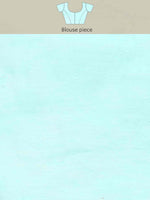 Thumbnail for Turquoise Pure Cotton Woven Zari Design Paisley Saree with Unstitched Blouse - Hiral Fashion - Distacart