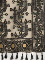 Thumbnail for Black Pure Cotton Woven Zari Design Geomatric Saree with Unstitched Blouse - Hiral Fashion - Distacart