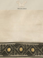 Thumbnail for Black Pure Cotton Woven Zari Design Geomatric Saree with Unstitched Blouse - Hiral Fashion - Distacart