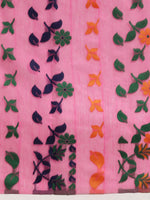 Thumbnail for Pink Pure Cotton Woven Zari Design Floral Saree with Unstitched Blouse - Hiral Fashion - Distacart