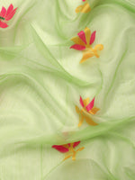 Thumbnail for Green Pure Cotton Woven Zari Design Floral Saree with Unstitched Blouse - Hiral Fashion - Distacart